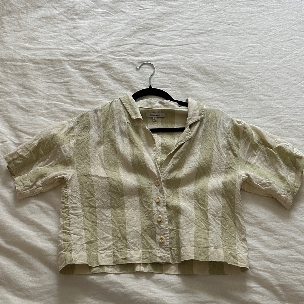 Madewell Striped Linen Boxy Shirt